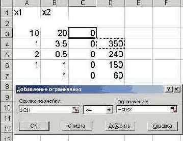 Технология решения задач линейного программирования с помощью Поиска решений в среде EXCEL.