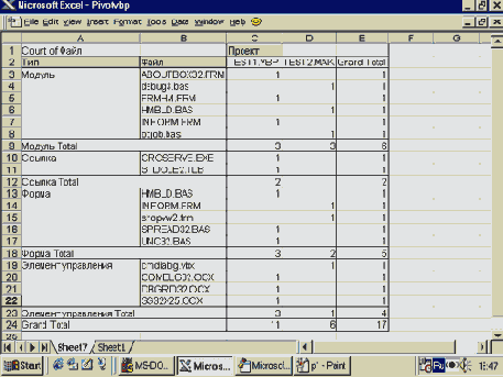 Разработка приложений с помощью Excel 97 и VBA